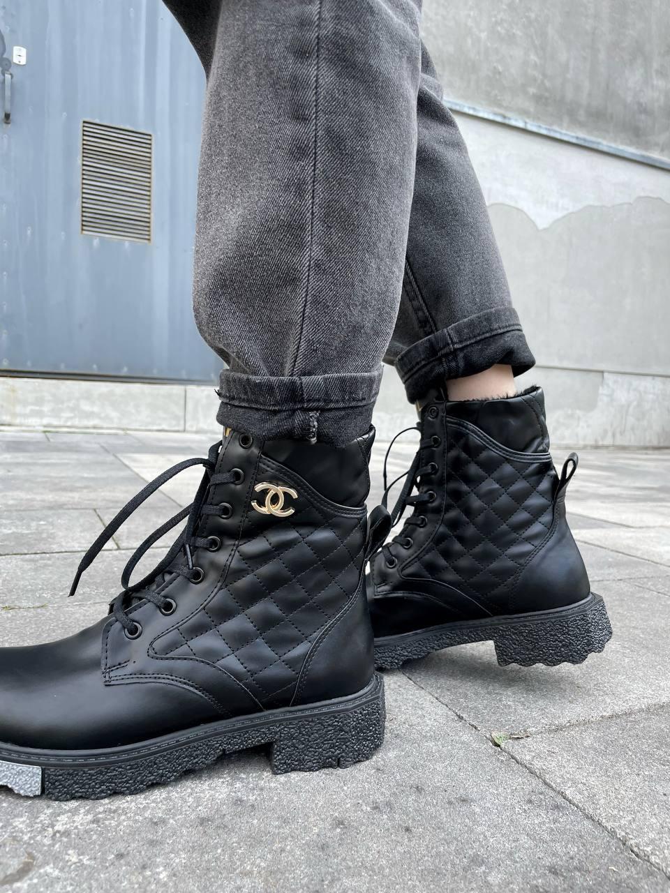 Chanel Boots Black Fur