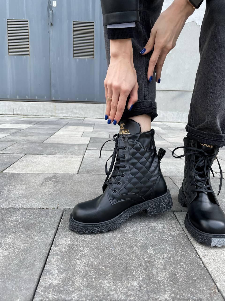 Chanel Boots Black Fur