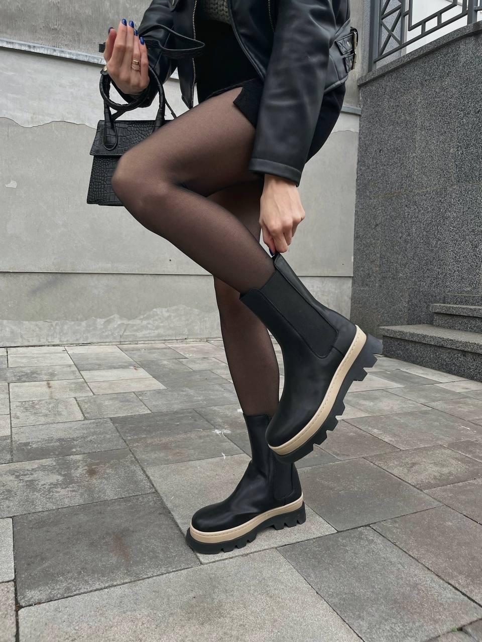 Bottega Venata Black Beige Fur