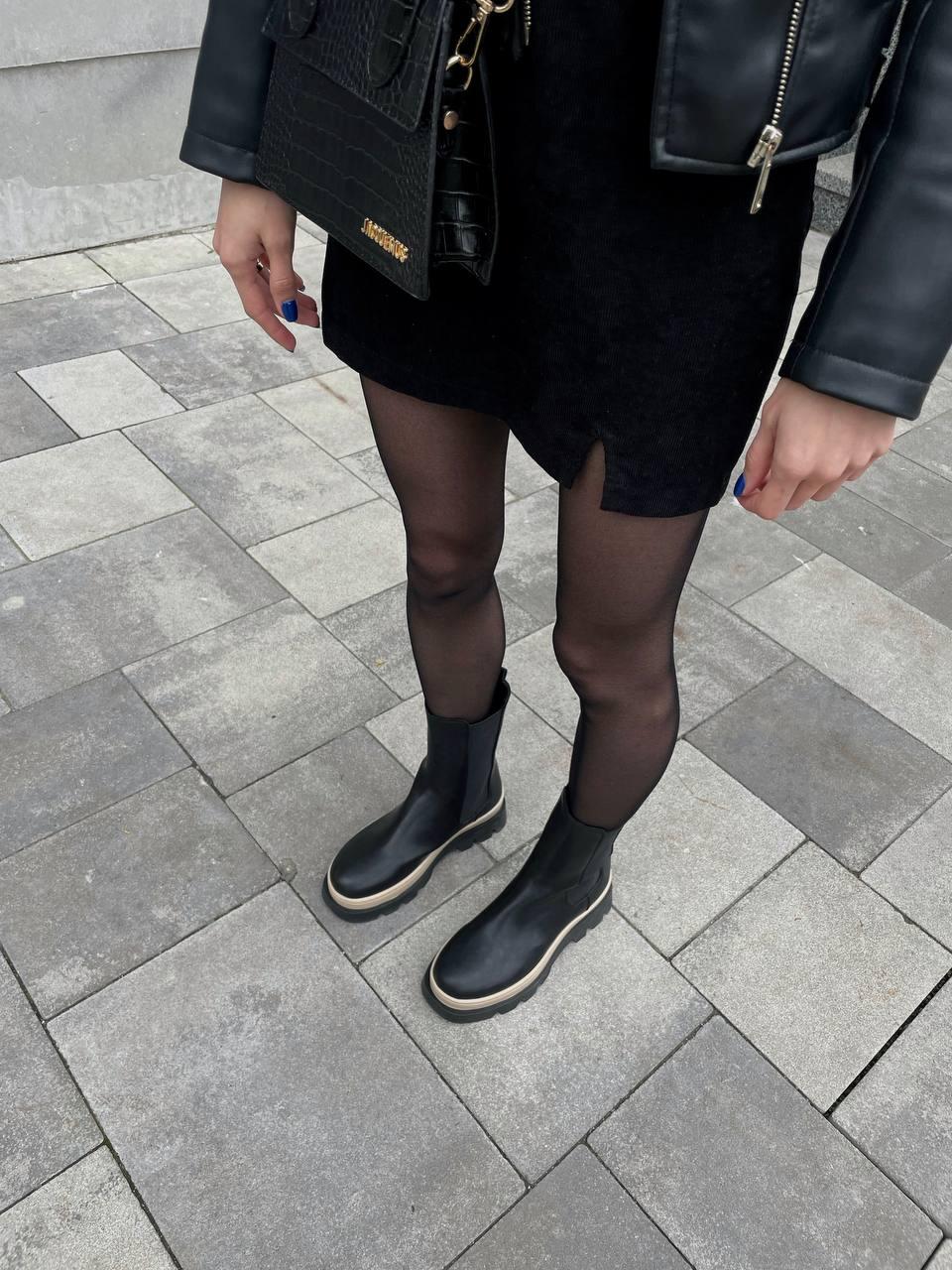 Bottega Venata Black Beige Fur