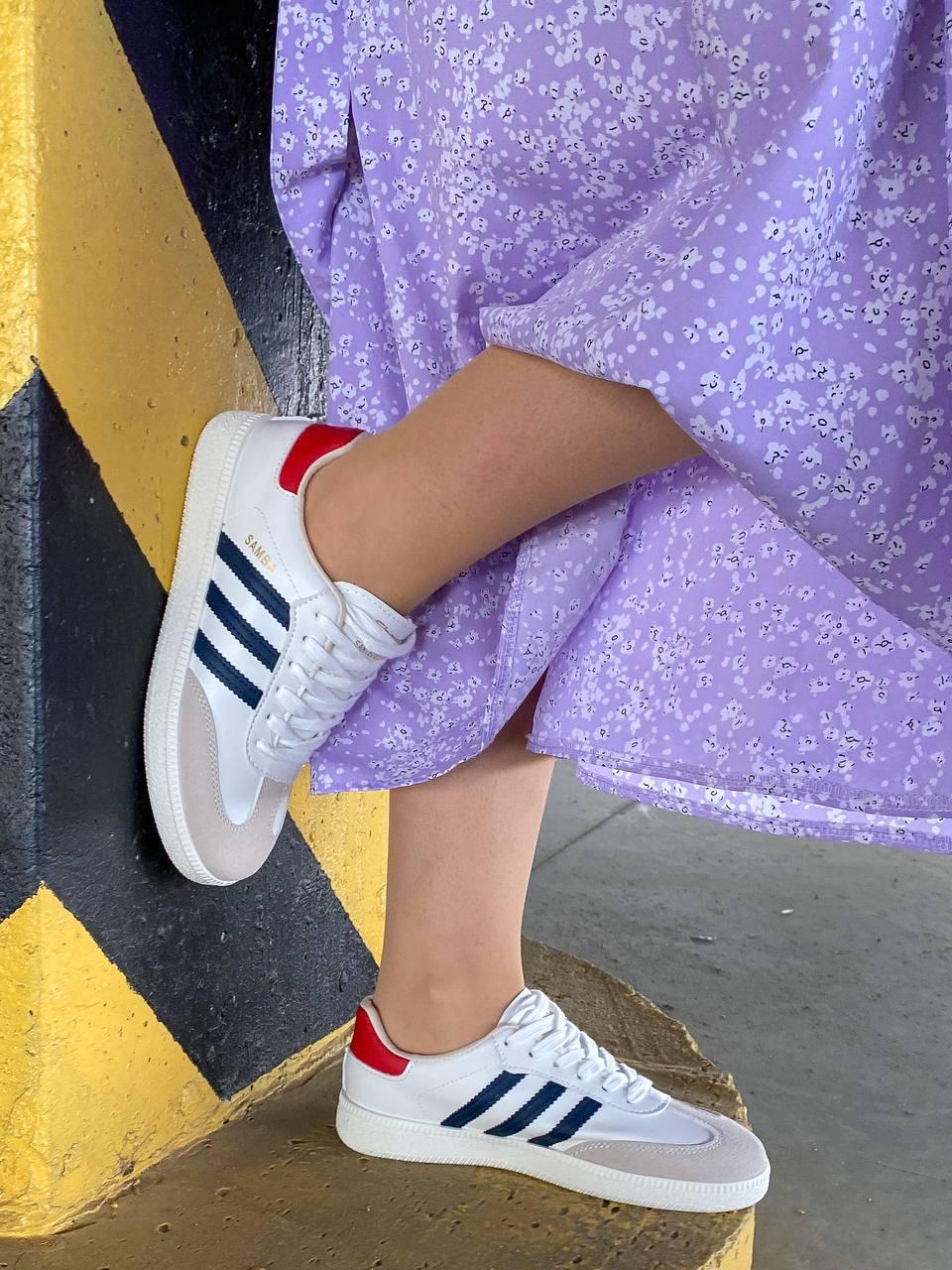 Adidas Samba Beige Red Blue