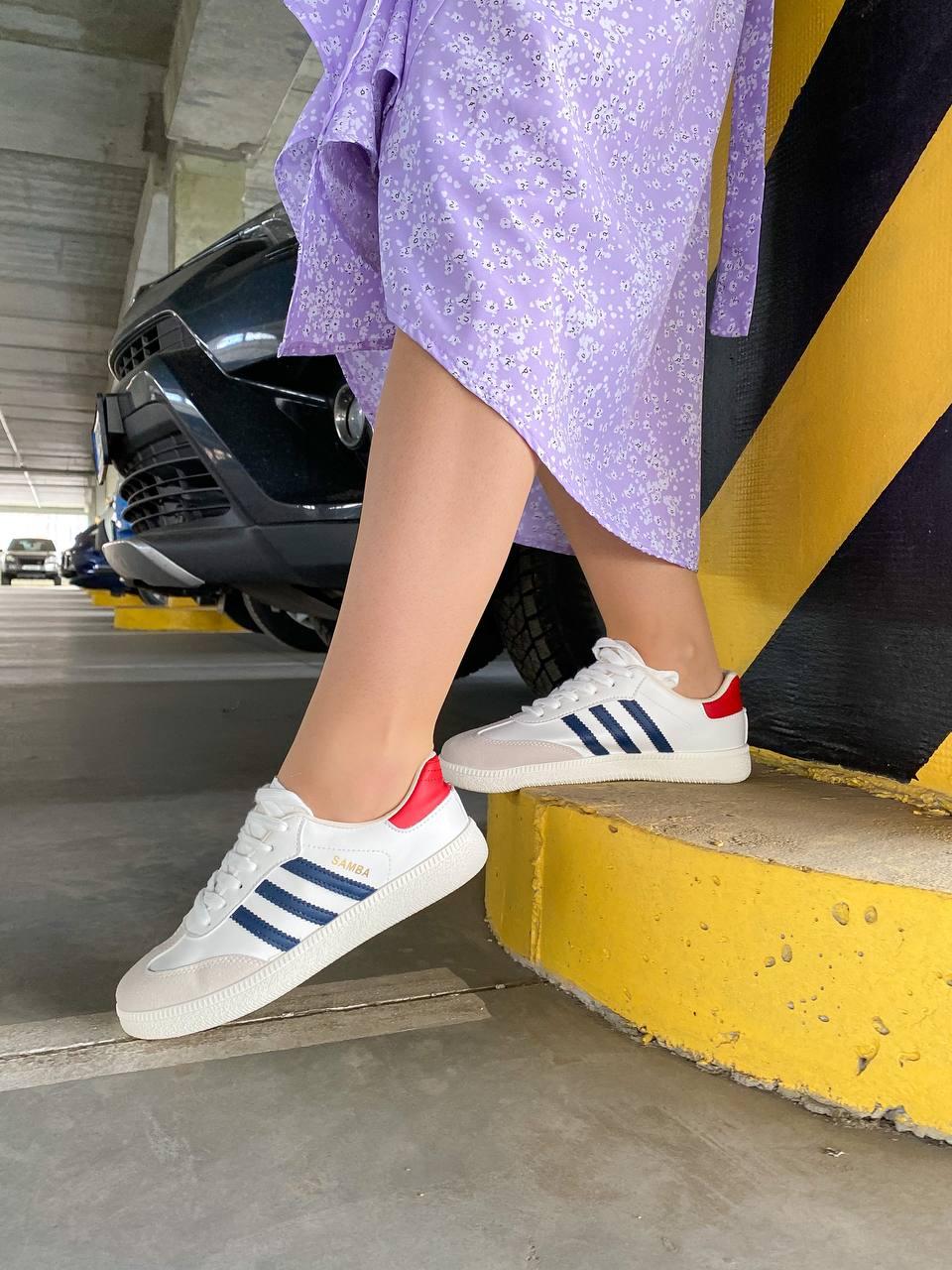 Adidas Samba Beige Red Blue