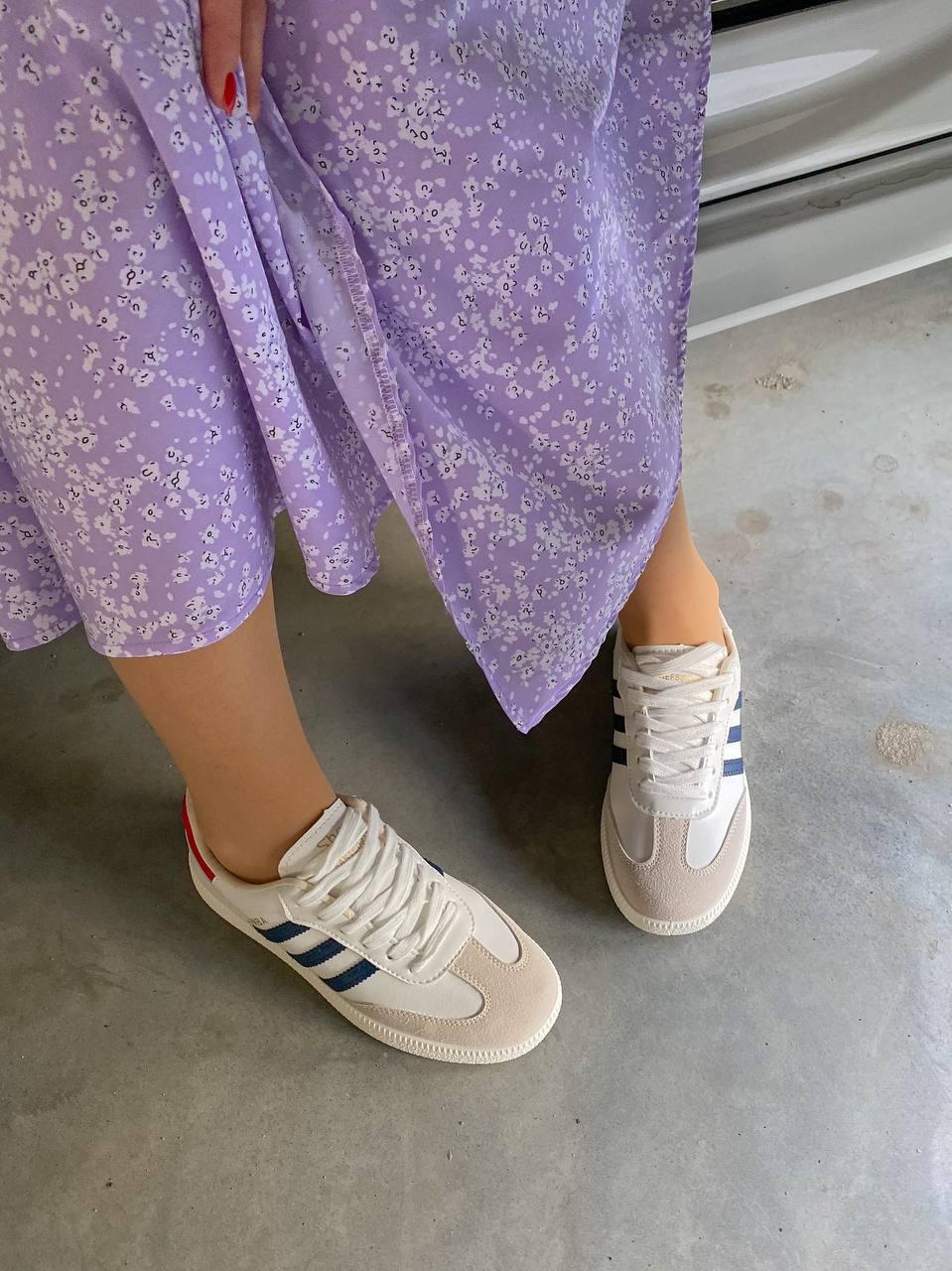 Adidas Samba Beige Red Blue