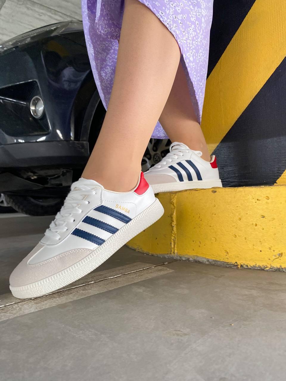 Adidas Samba Beige Red Blue