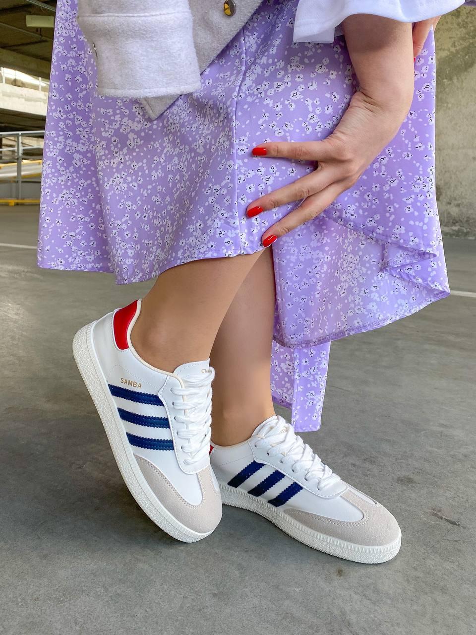 Adidas Samba Beige Red Blue