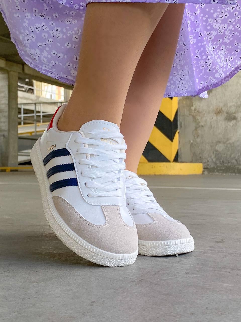 Adidas Samba Beige Red Blue