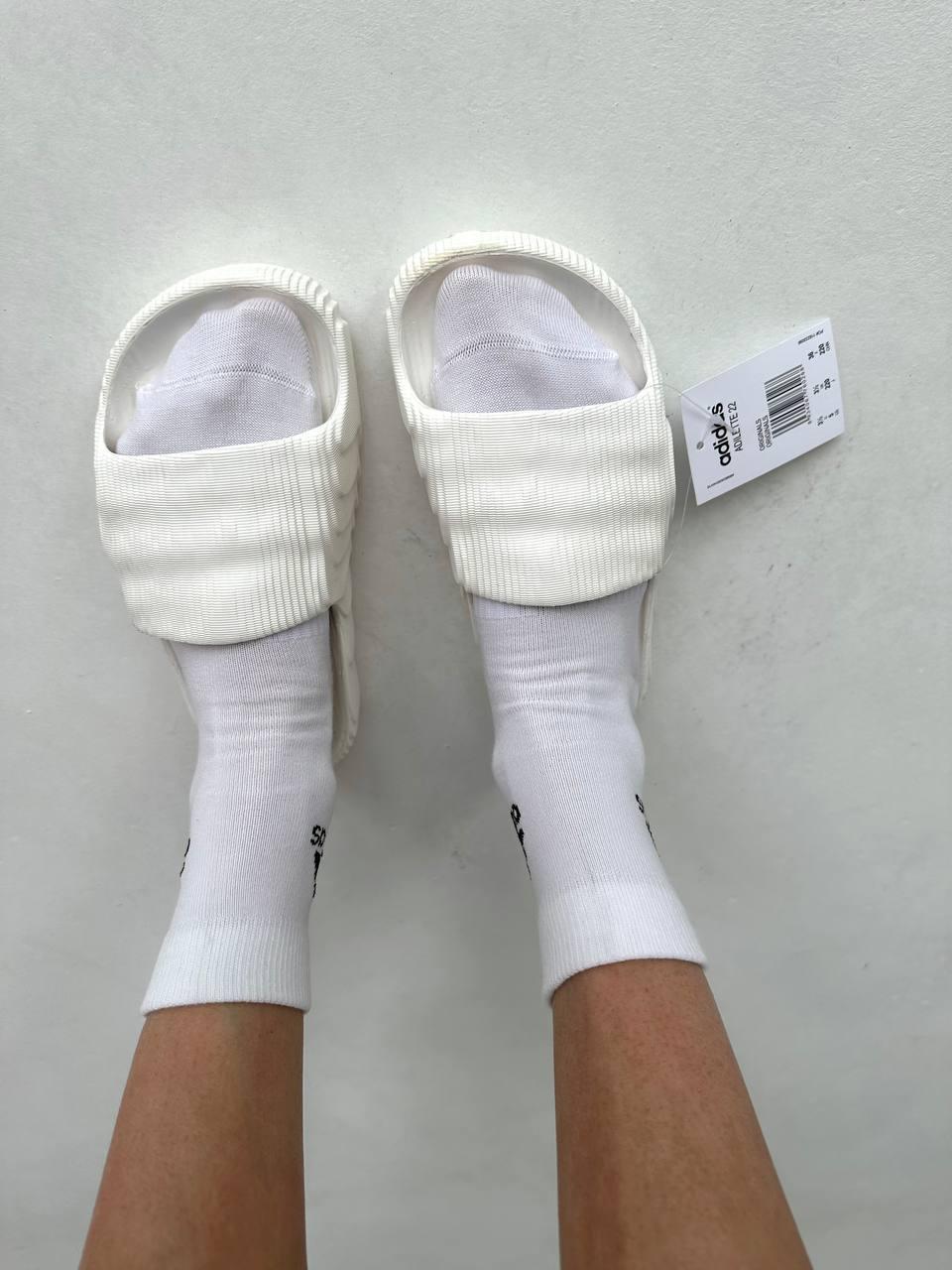 Adidas Adilette White Slides