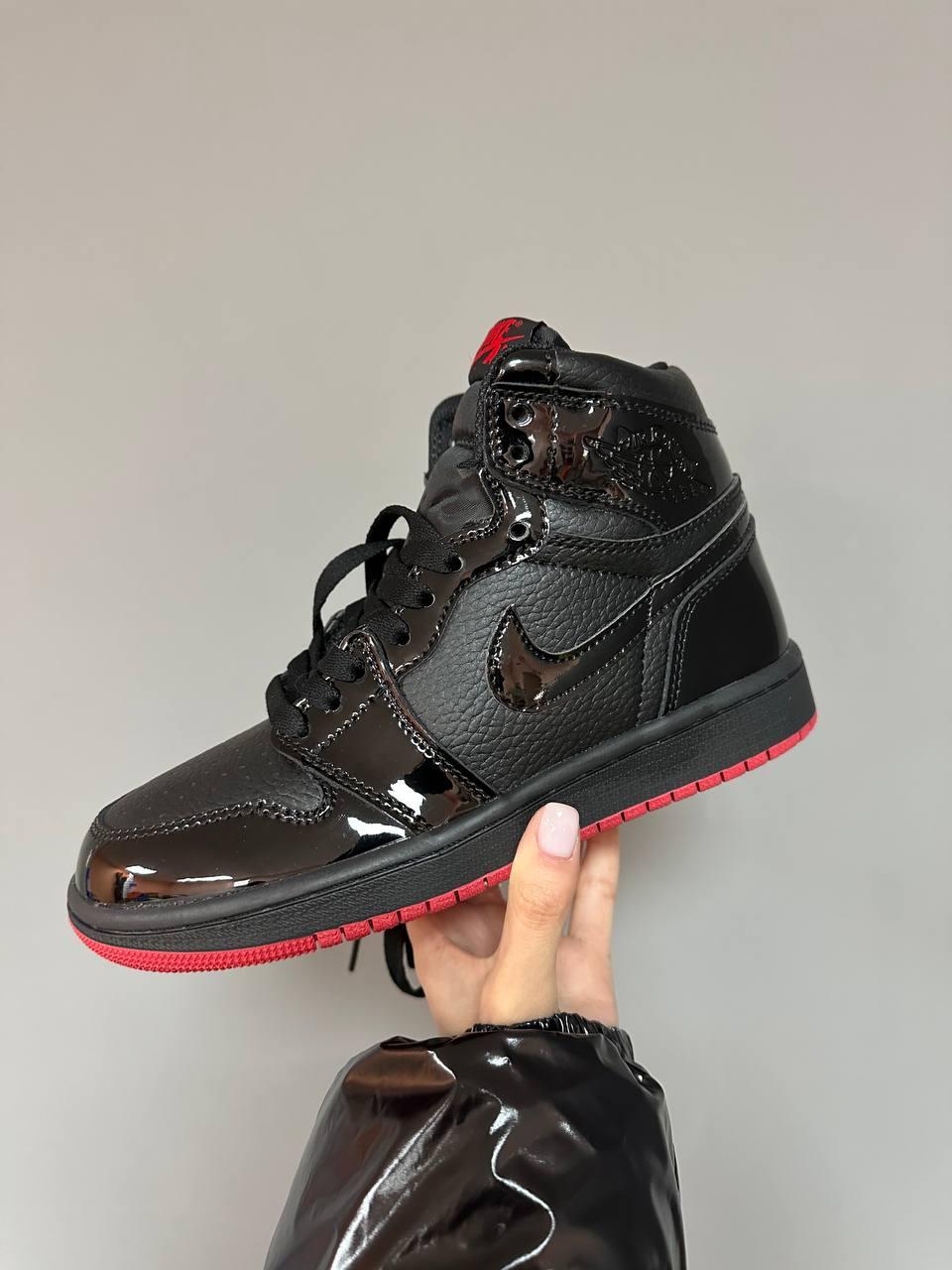 Nike Air Jordan High Patent Black Red