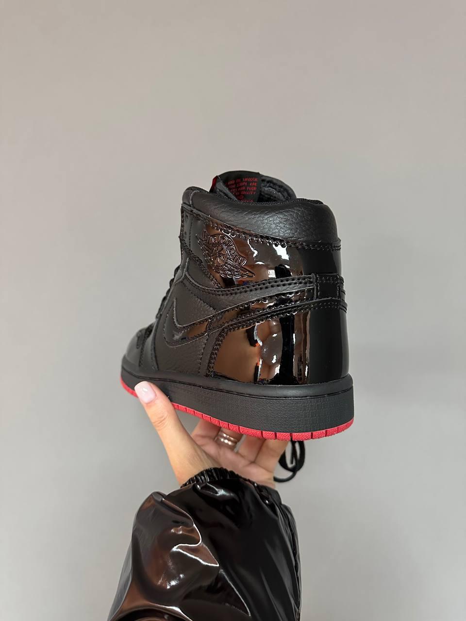 Nike Air Jordan High Patent Black Red