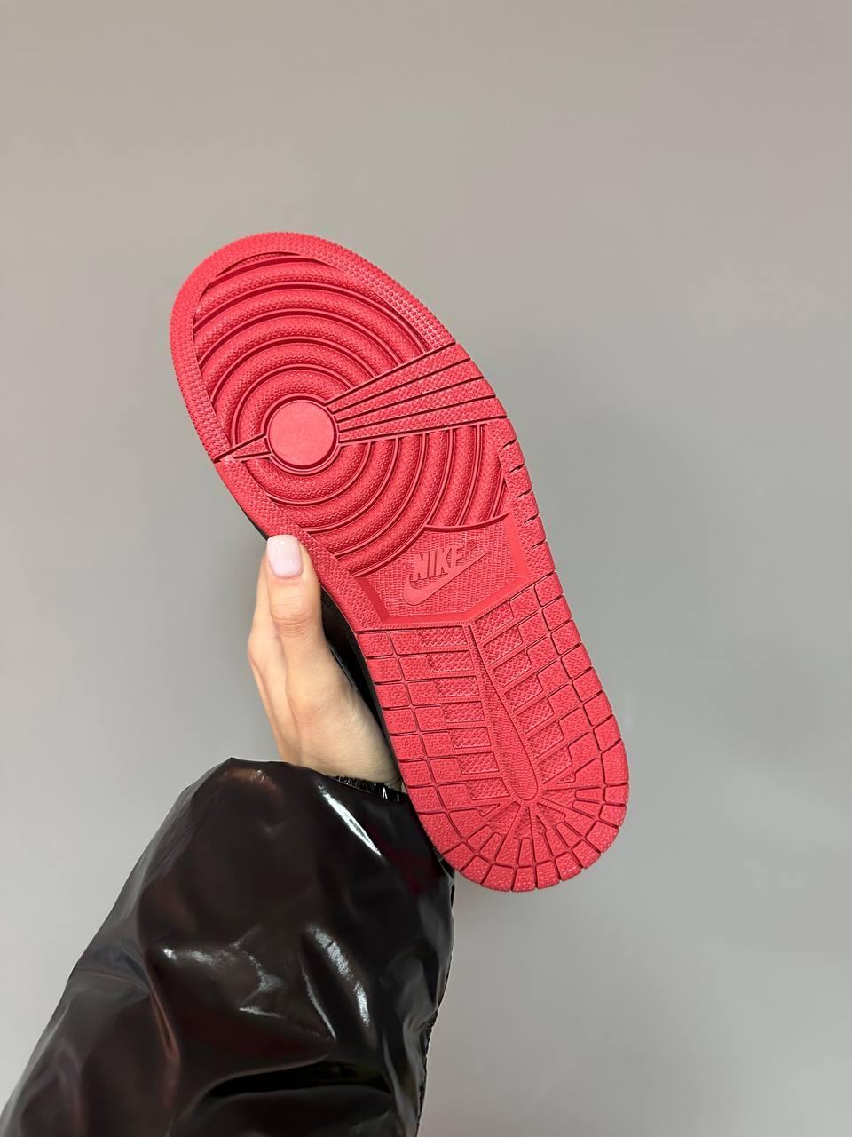 Nike Air Jordan High Patent Black Red