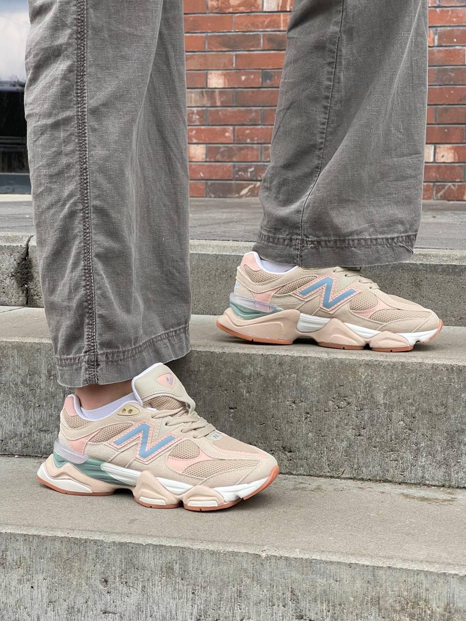 New Balance 9060 Beige Pink Blue