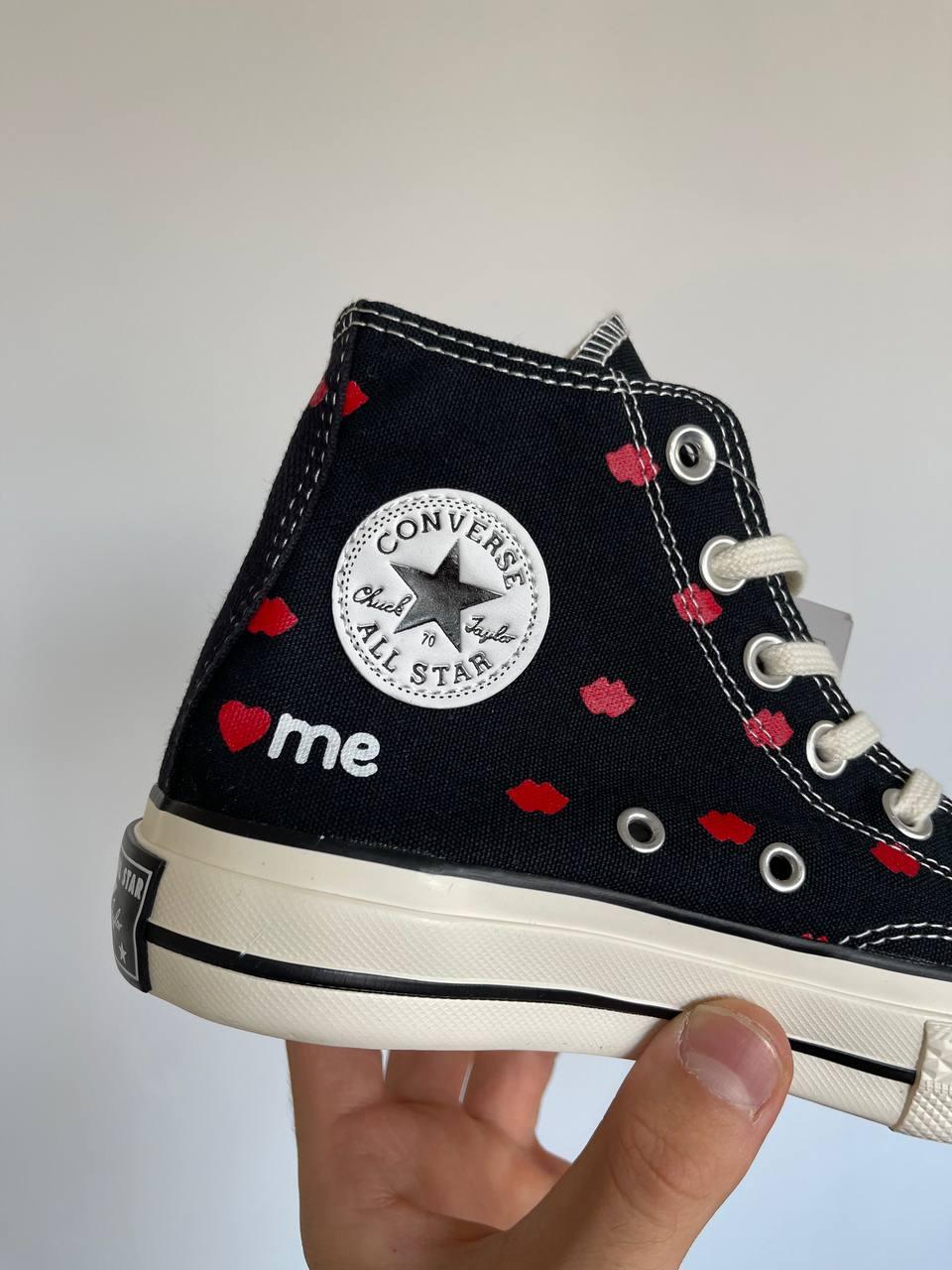 Converse Chuck 70 Embroidered Lips Black