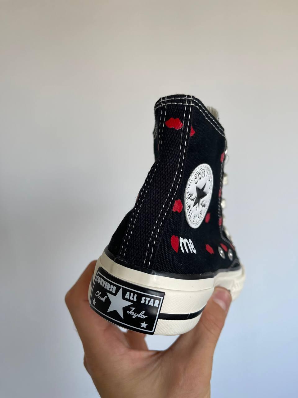 Converse Chuck 70 Embroidered Lips Black
