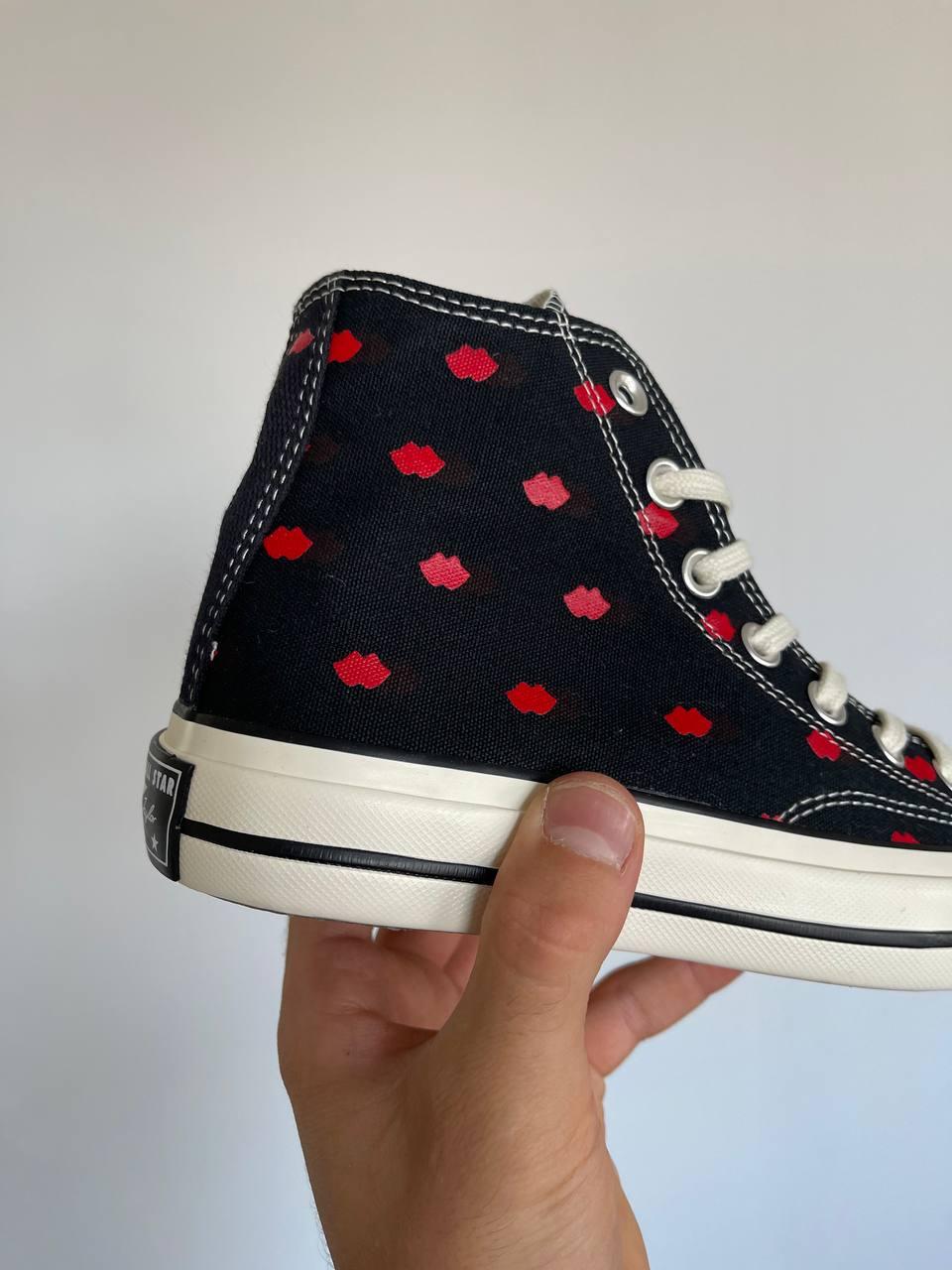 Converse Chuck 70 Embroidered Lips Black