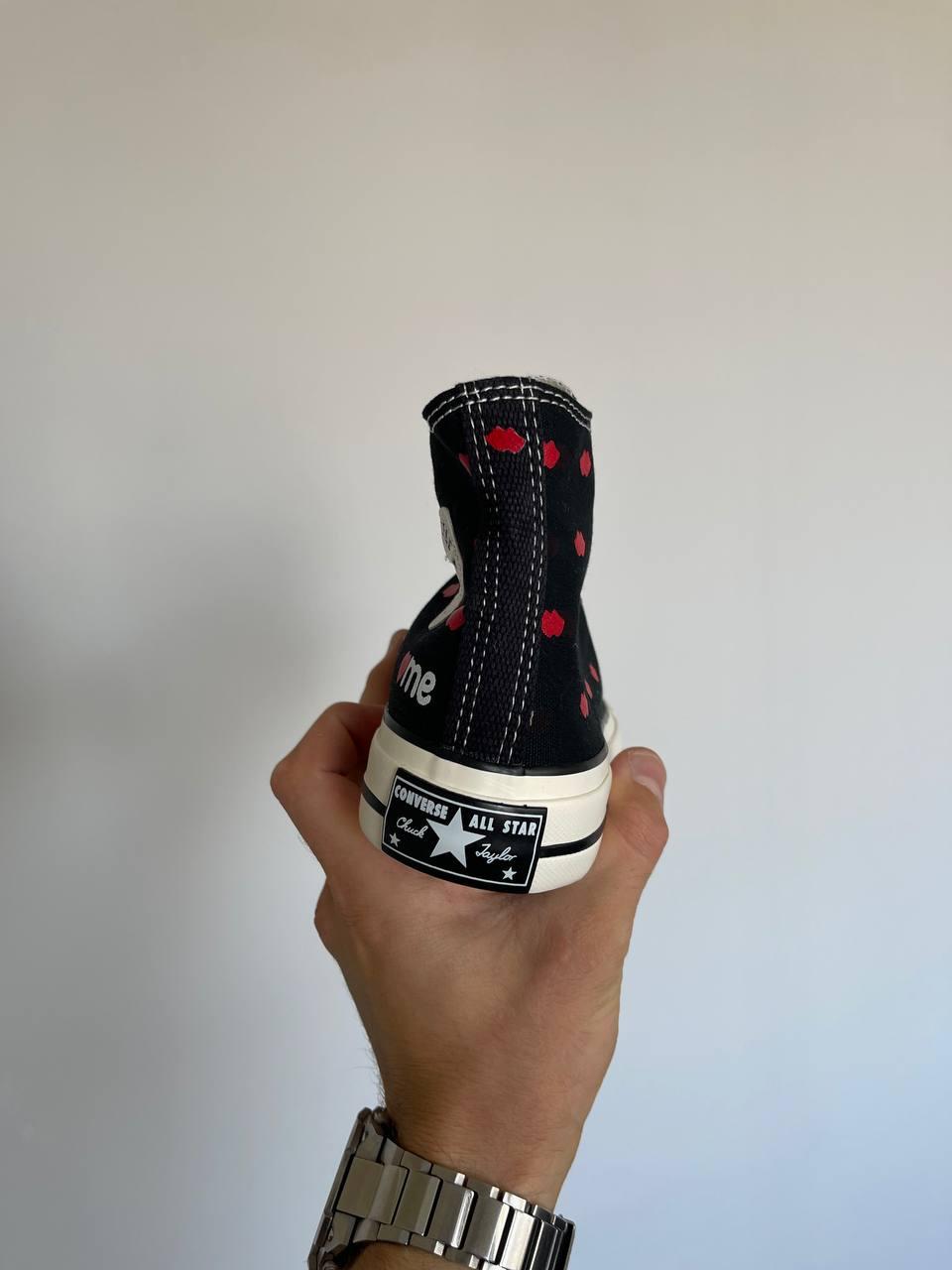 Converse Chuck 70 Embroidered Lips Black