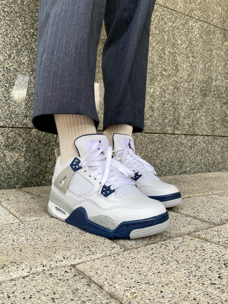 Nike Air Jordan 4 White Grey Blue