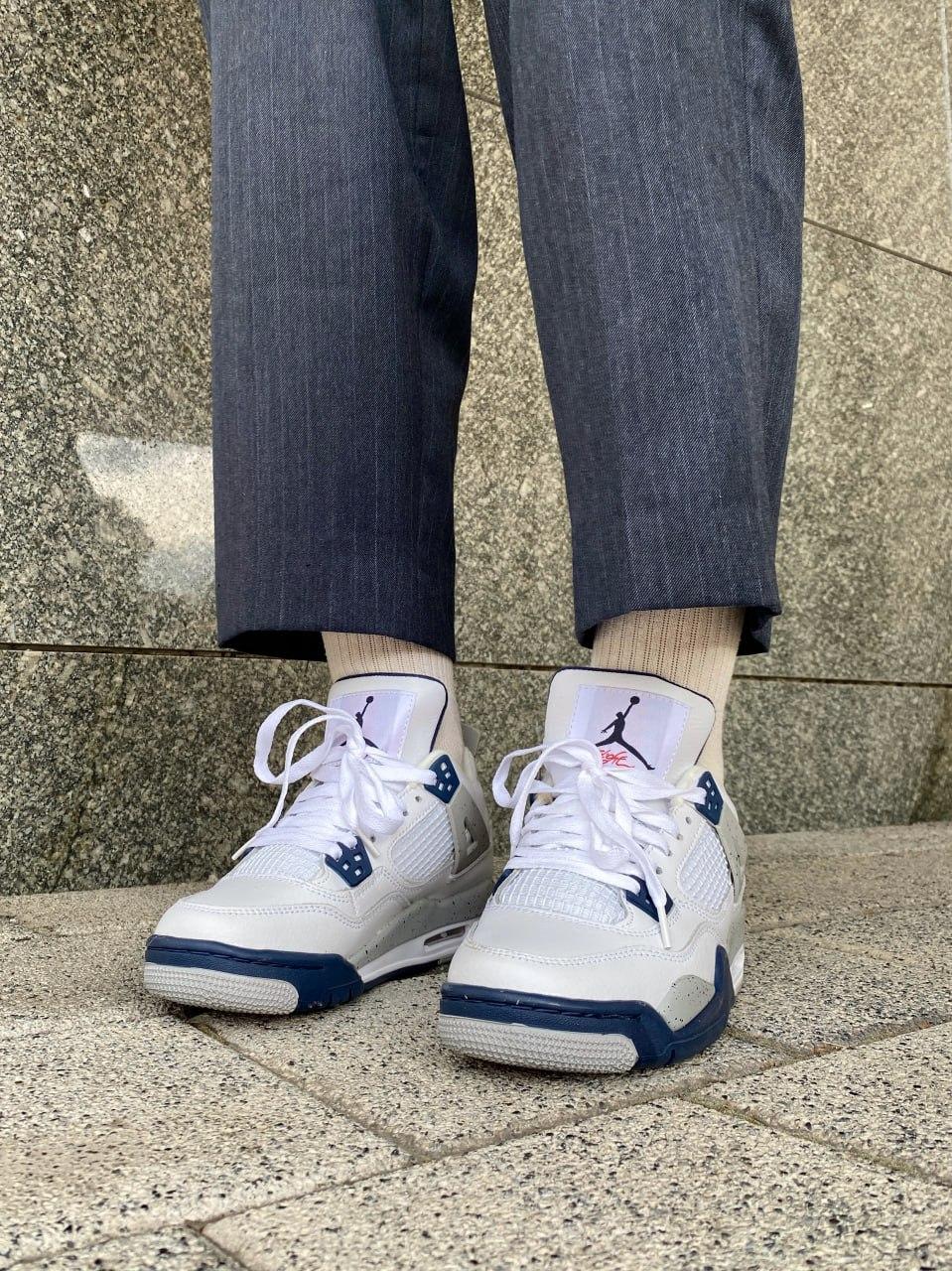 Nike Air Jordan 4 White Grey Blue