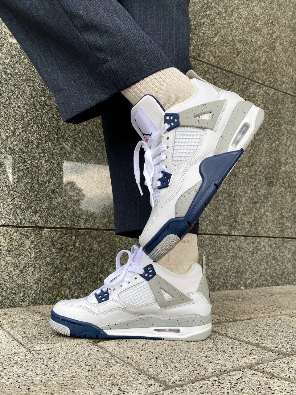 Nike Air Jordan 4 White Grey Blue