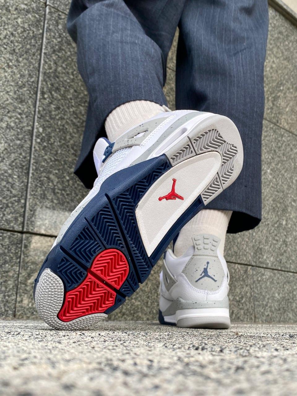 Nike Air Jordan 4 White Grey Blue