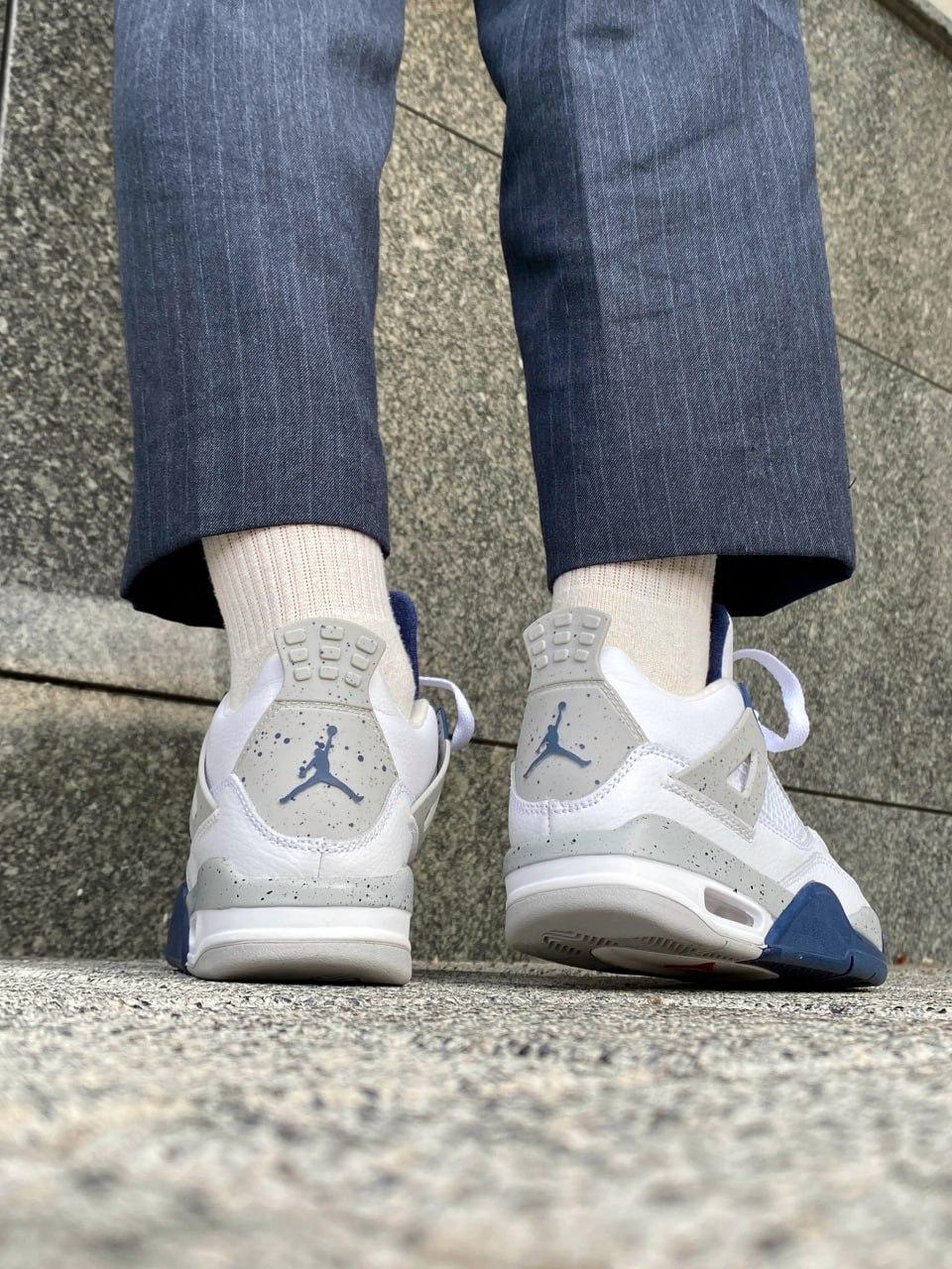 Nike Air Jordan 4 White Grey Blue