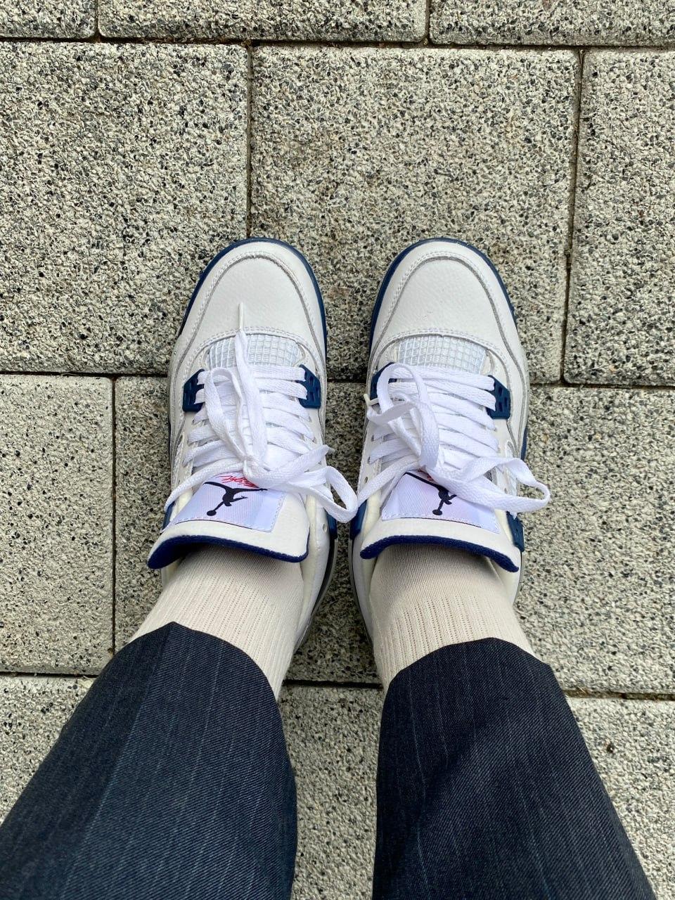 Nike Air Jordan 4 White Grey Blue