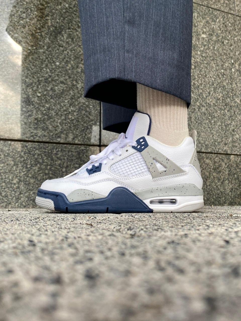 Nike Air Jordan 4 White Grey Blue
