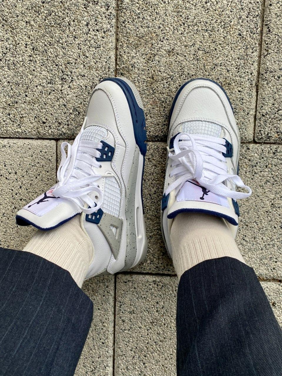 Nike Air Jordan 4 White Grey Blue
