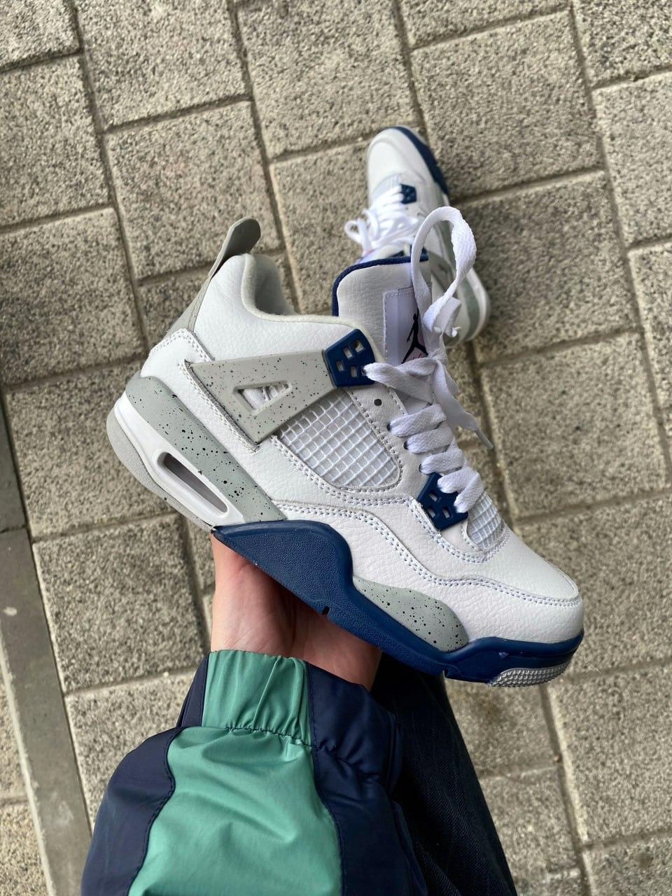 Nike Air Jordan 4 White Grey Blue