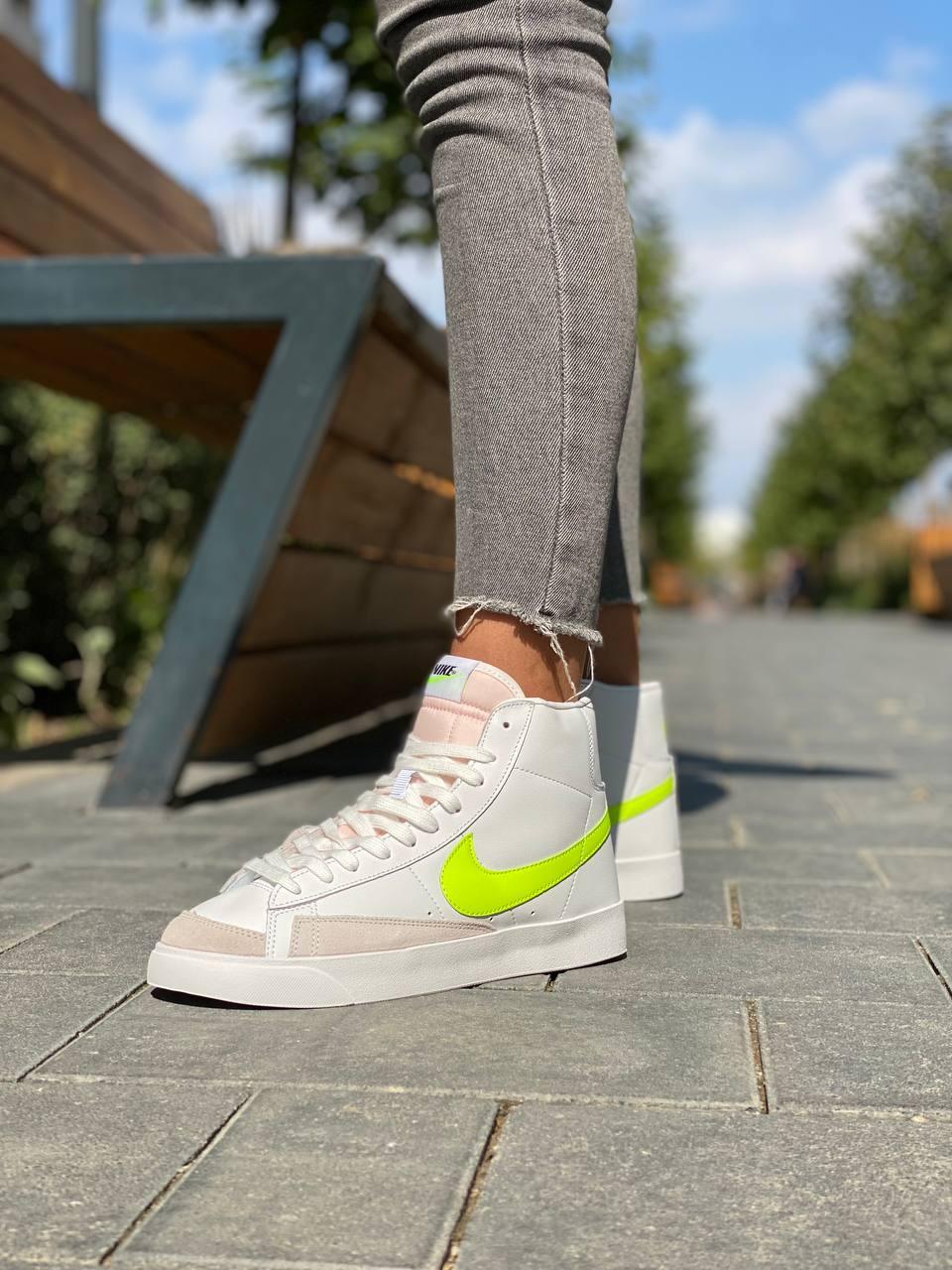 Nike Blazer White «Neon Green Logo»