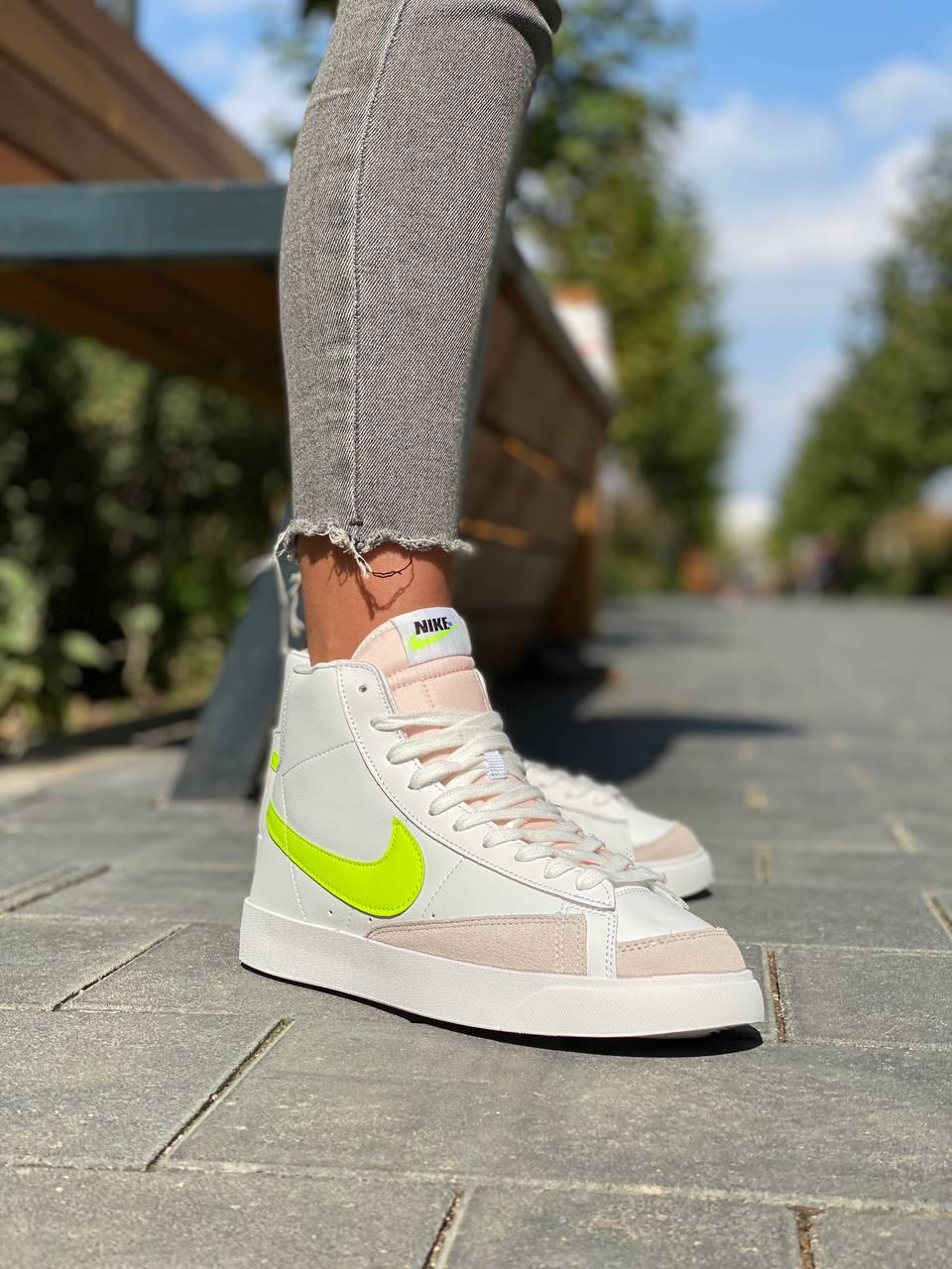 Nike Blazer White «Neon Green Logo»