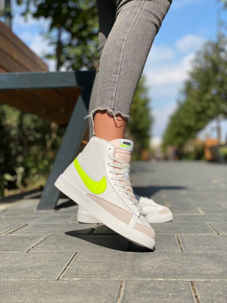 Nike Blazer White «Neon Green Logo»