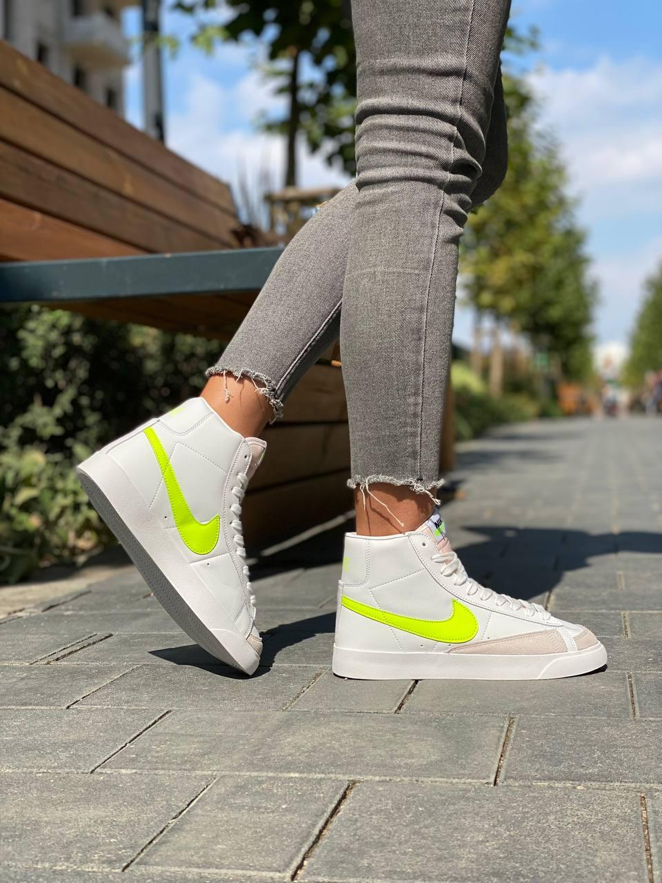 Nike Blazer White «Neon Green Logo»
