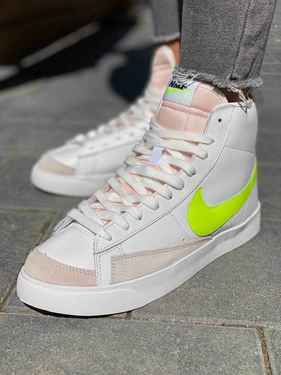 Nike Blazer White «Neon Green Logo»