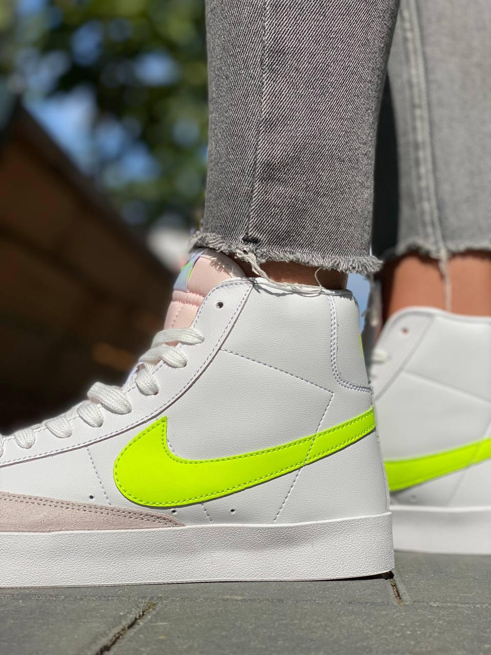 Nike Blazer White «Neon Green Logo»