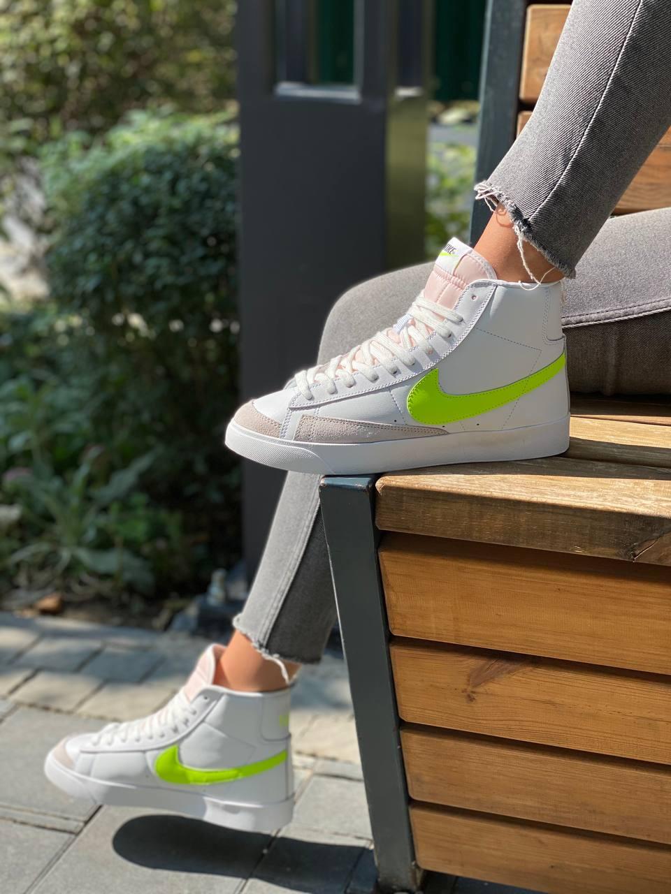 Nike Blazer White «Neon Green Logo»