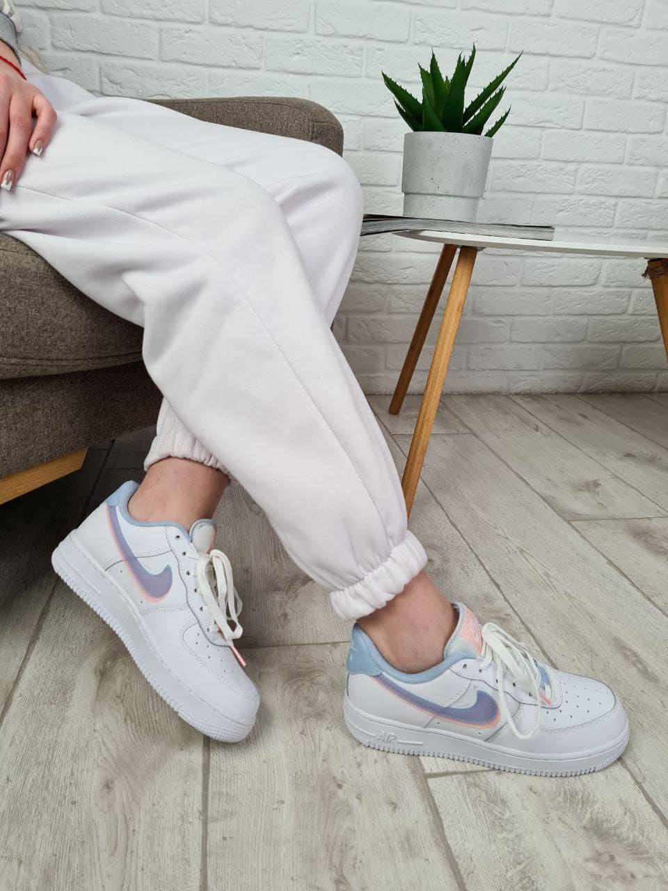 Nike Air Force 1 White Blue Pink