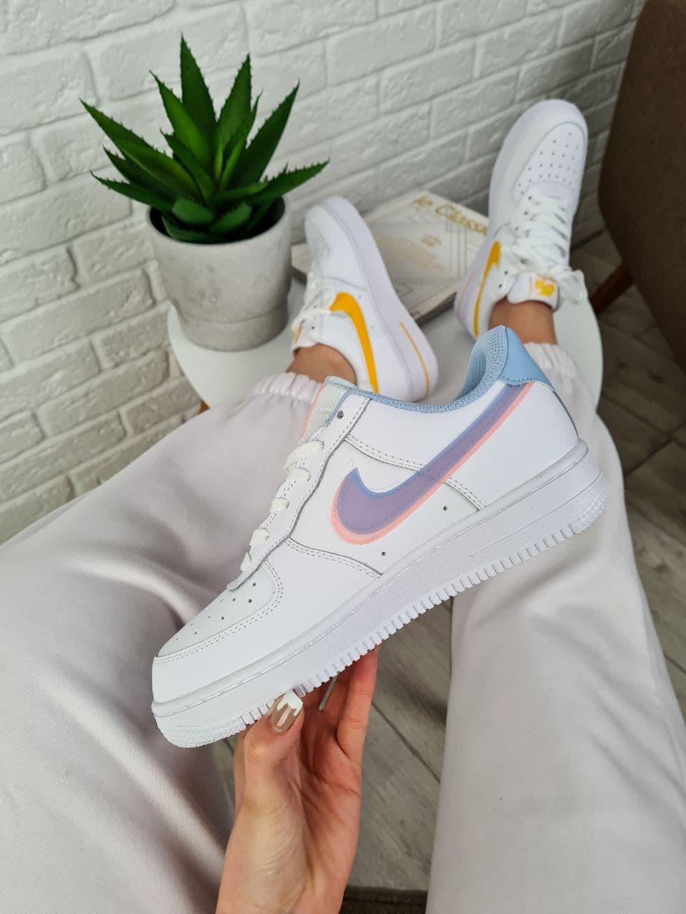 Nike Air Force 1 White Blue Pink
