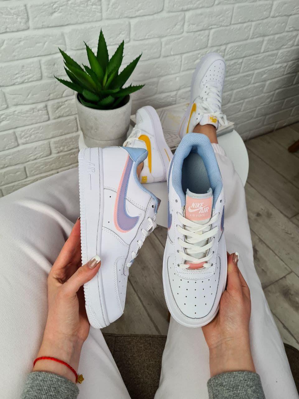Nike Air Force 1 White Blue Pink