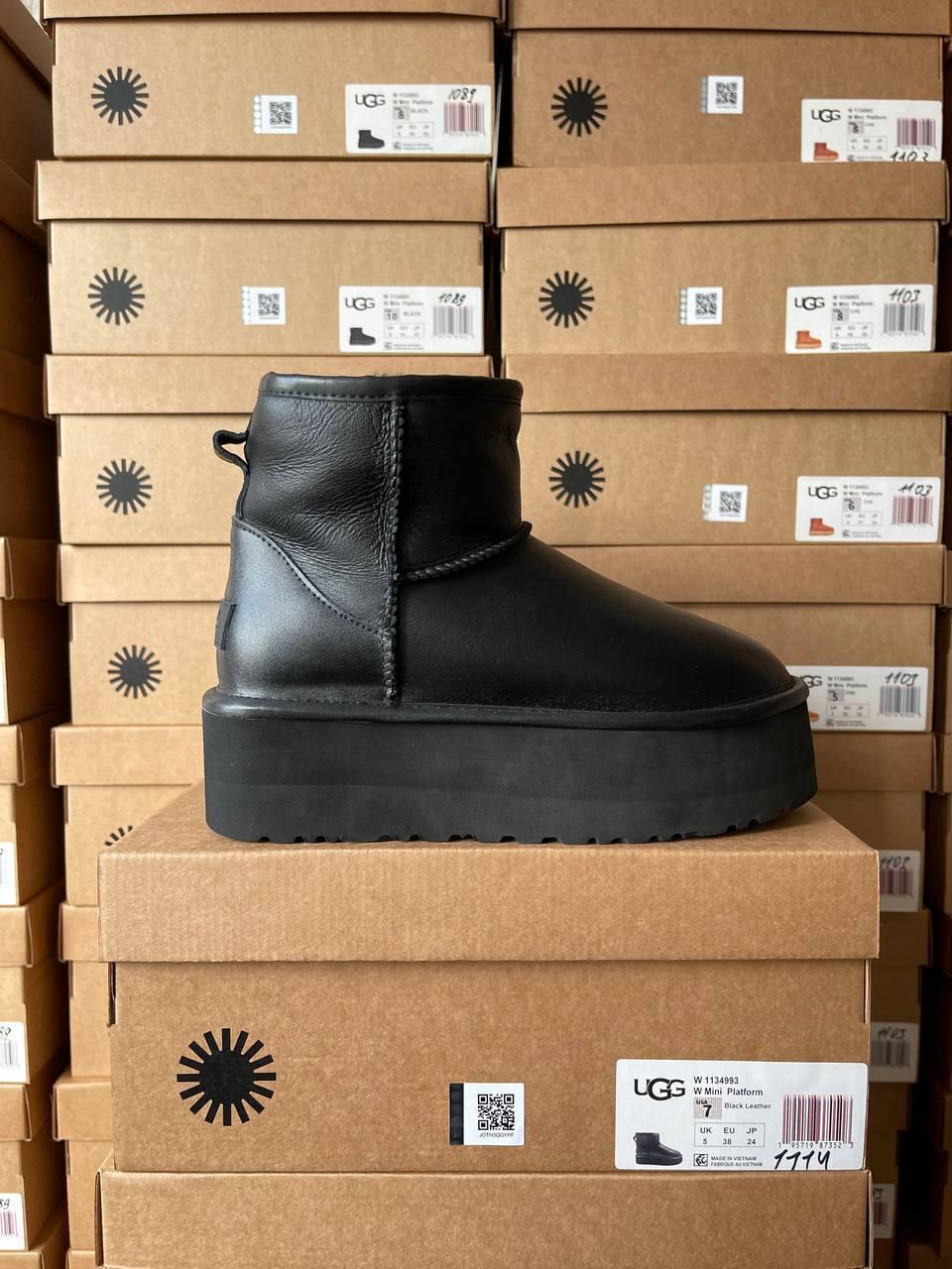 Ugg Mini Platform Black Leather
