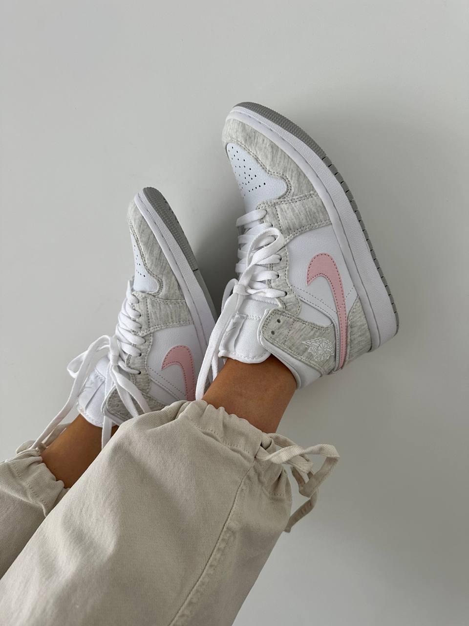 Nike Air Jordan 1 Mid Heather Grey Pink