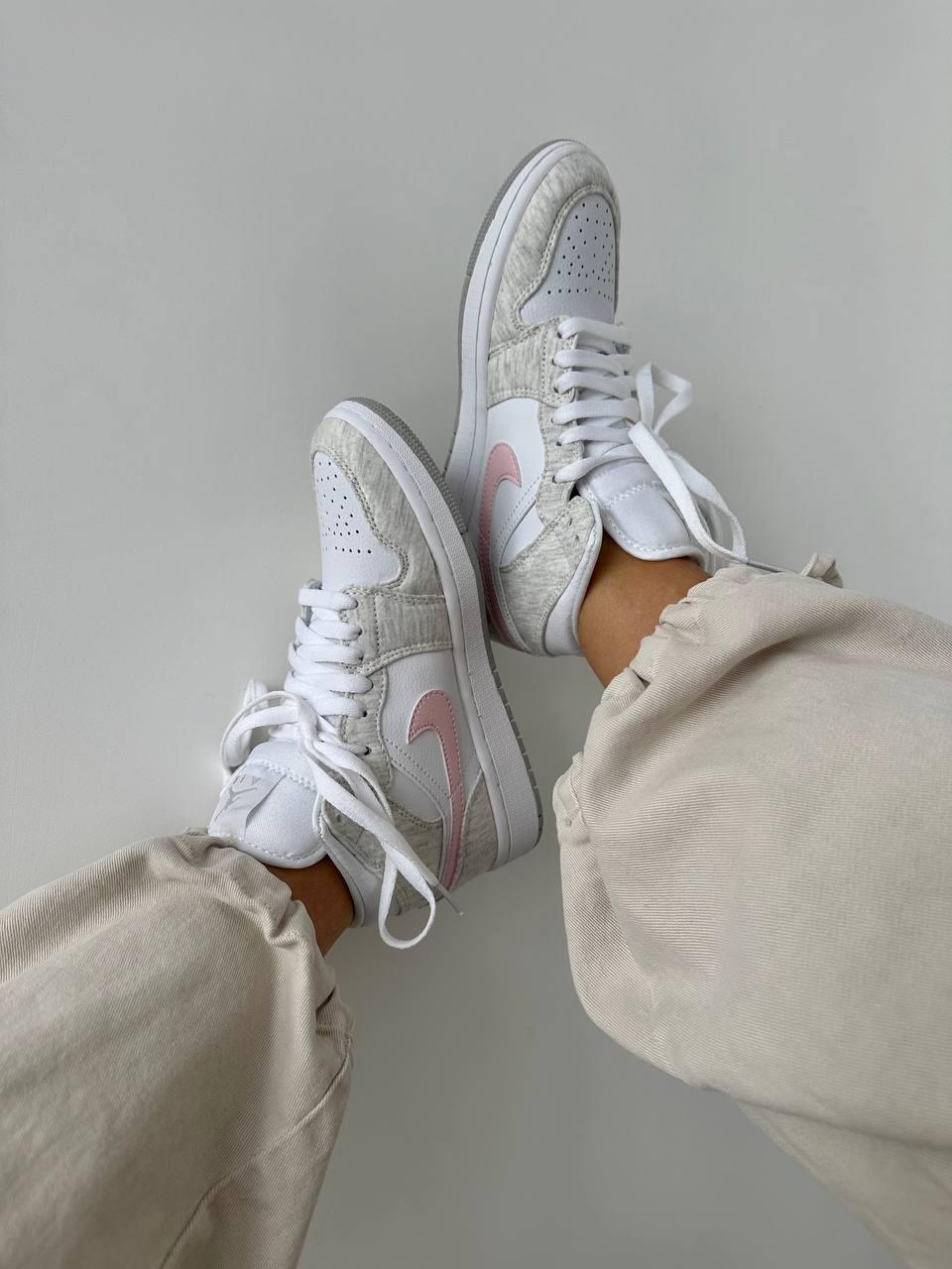 Nike Air Jordan 1 Mid Heather Grey Pink