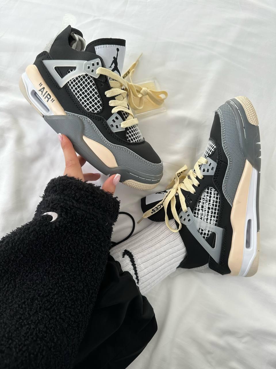 Nike Air Jordan 4 x Off White Black Beige