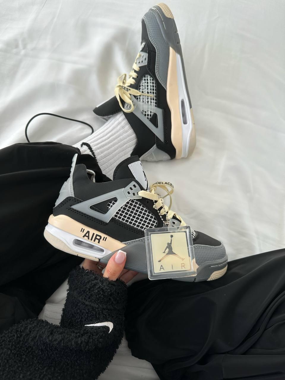 Nike Air Jordan 4 x Off White Black Beige