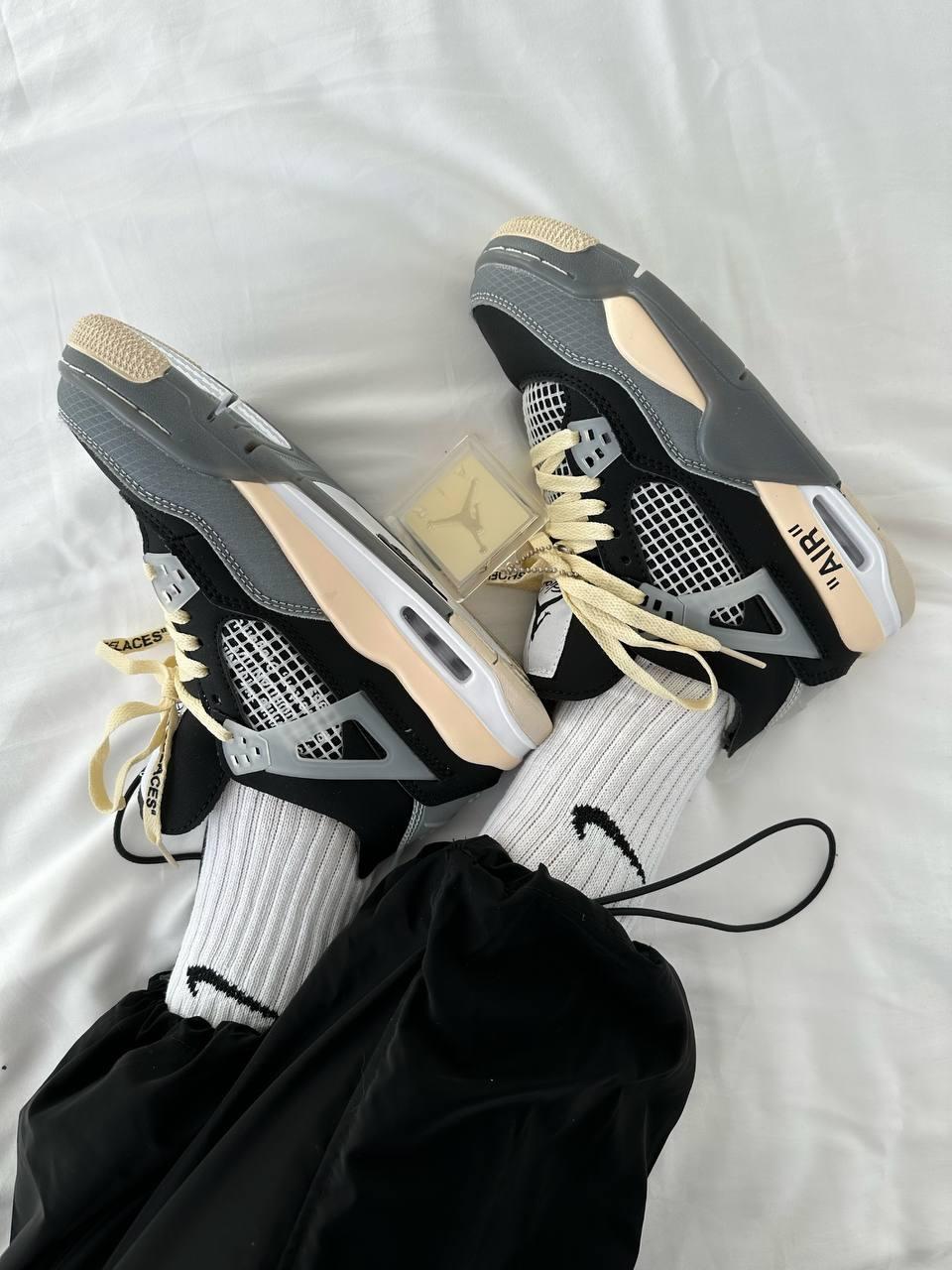Nike Air Jordan 4 x Off White Black Beige