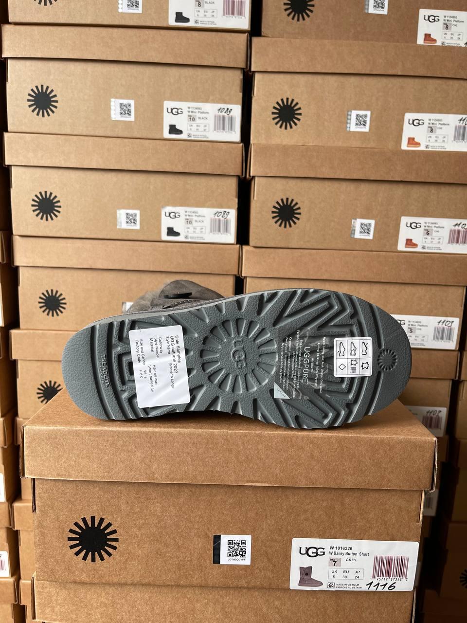 Ugg Short Bailey Button Grey