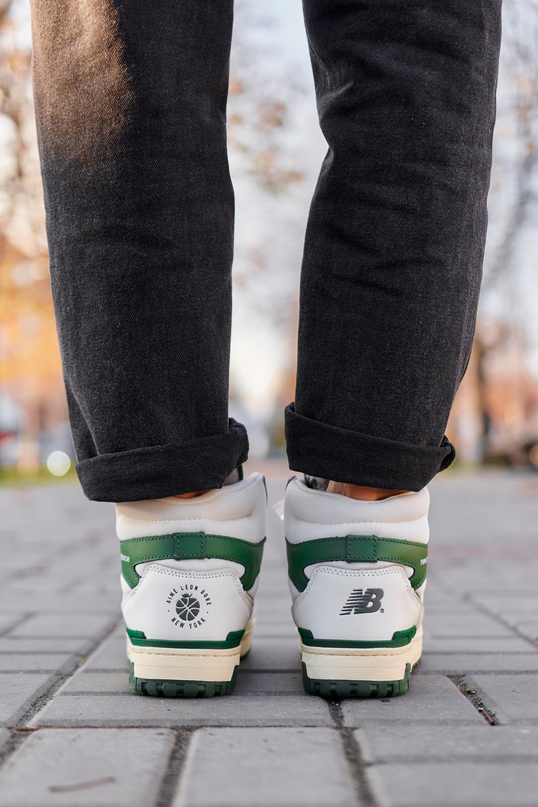 New Balance 650 Hight White Green Fur