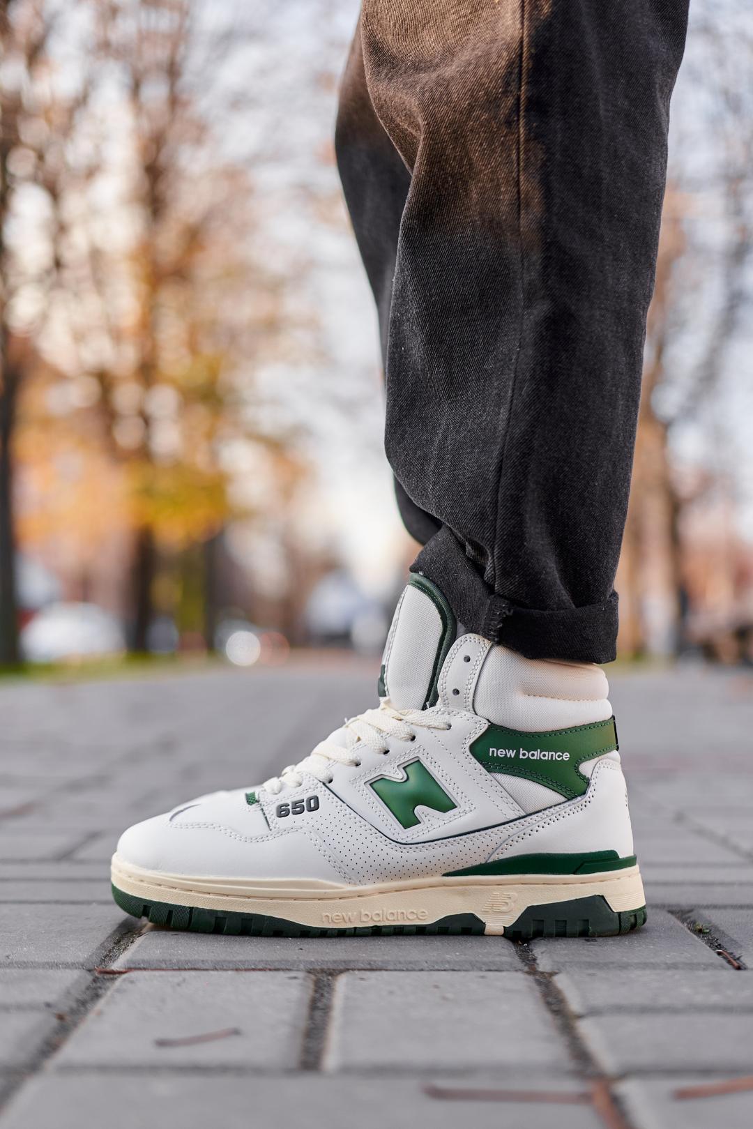 New Balance 650 Hight White Green Fur