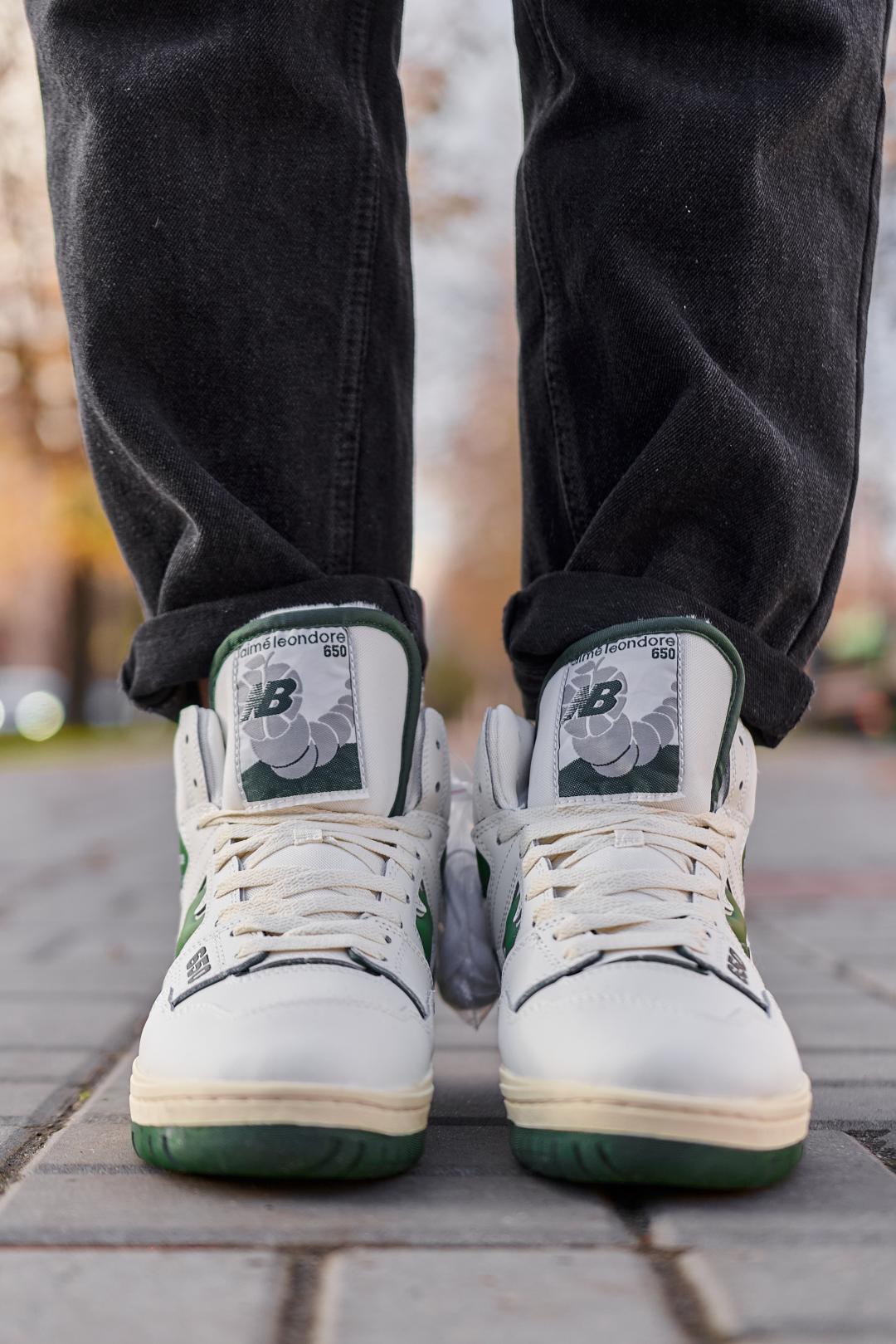 New Balance 650 Hight White Green Fur