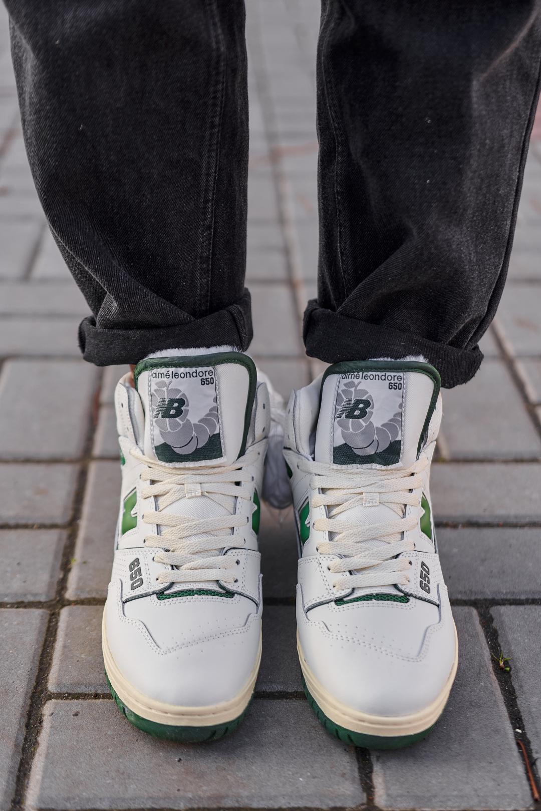 New Balance 650 Hight White Green Fur