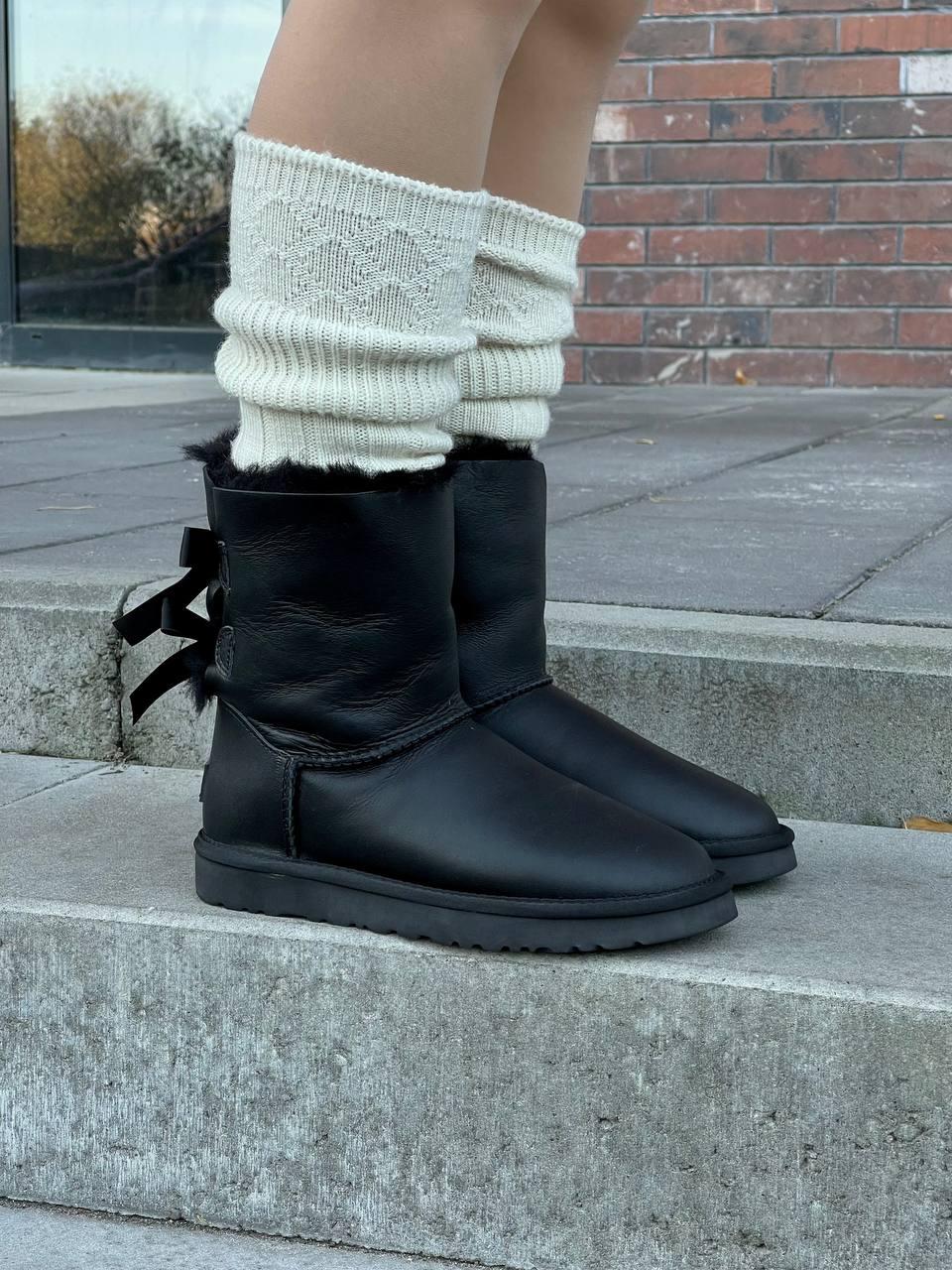 Ugg Bailey Bow II Boot Black Leather